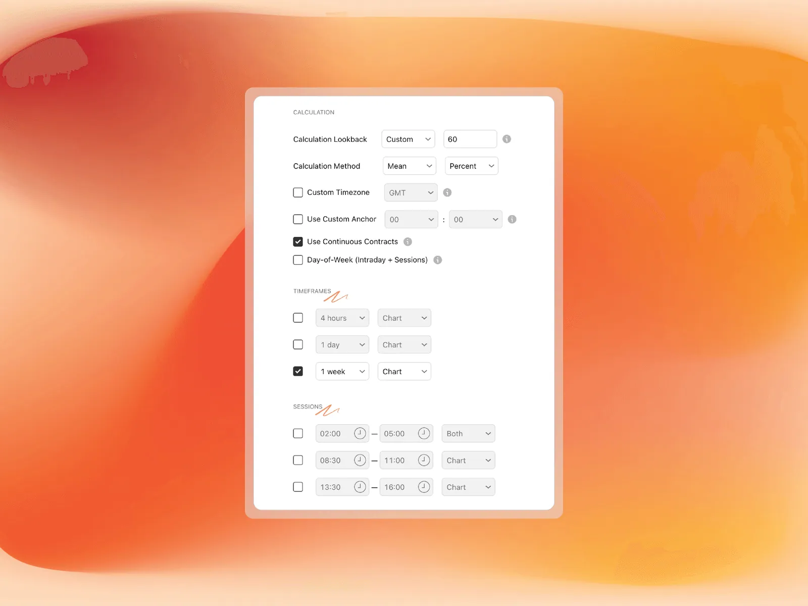StatMap° v4 settings