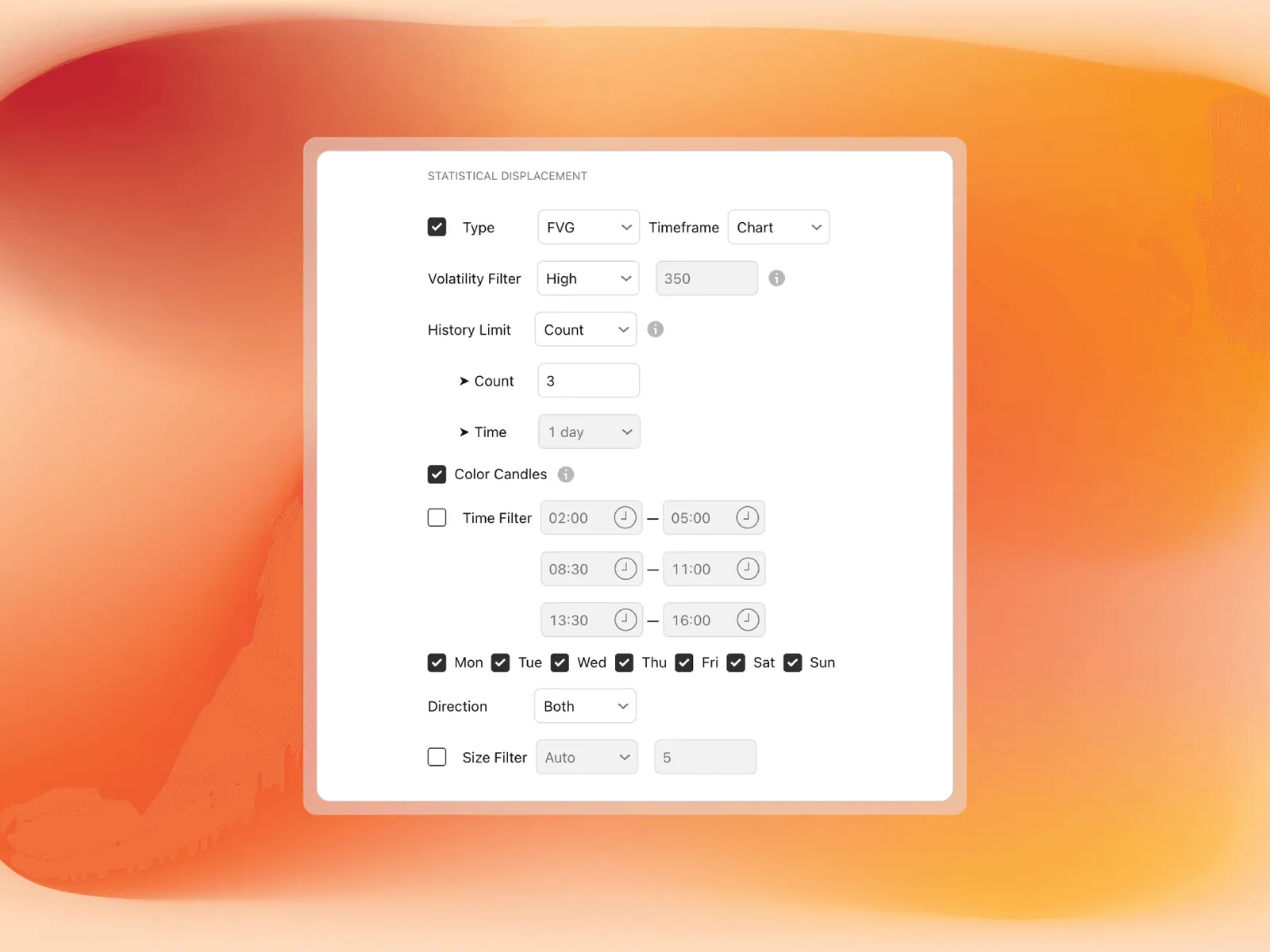 StatVol° v4 settings